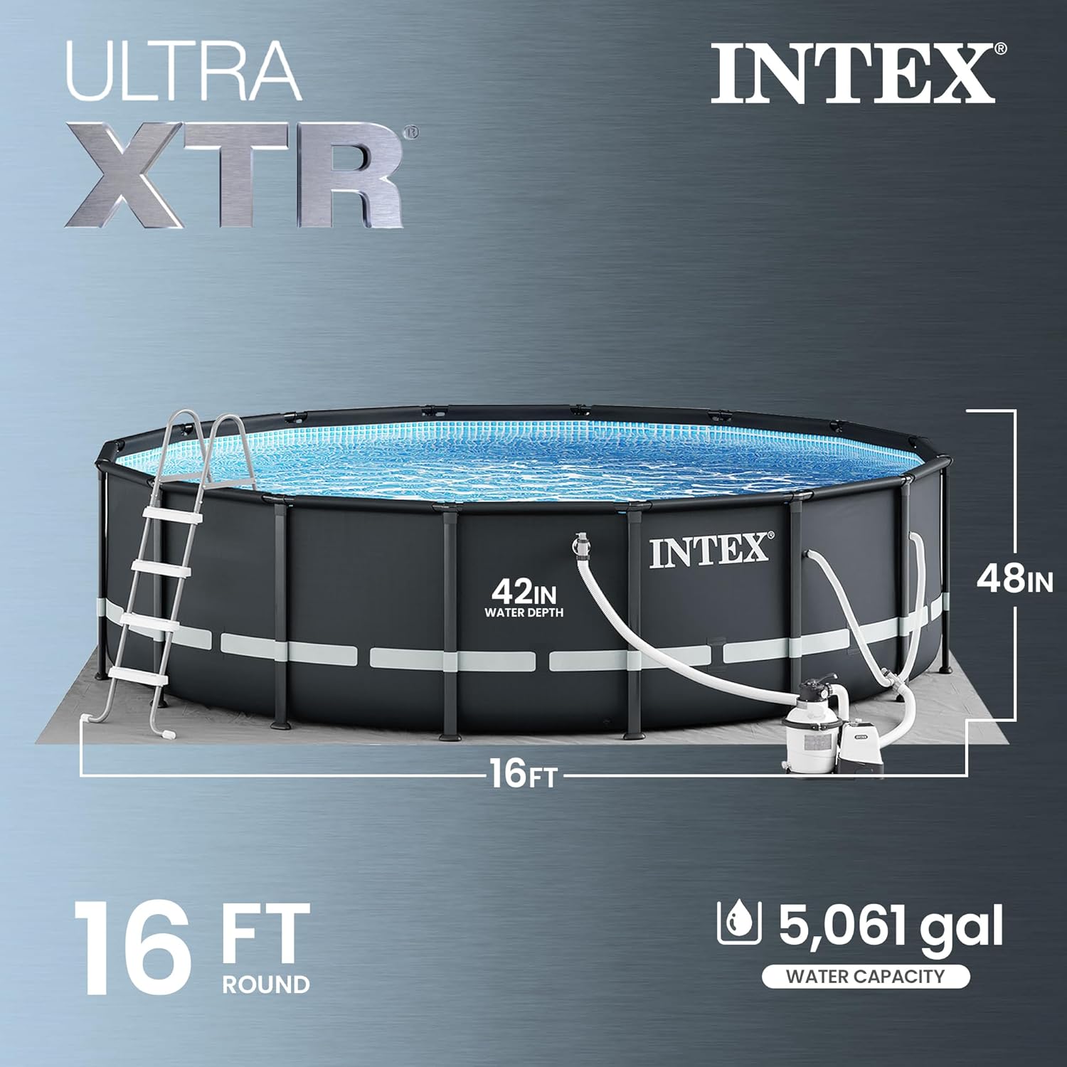 Ultra XTR 26325EH  488 x 122 cm con pompa a sabbia e sabbia filtrante premium OptiFlow da 22,7 kg